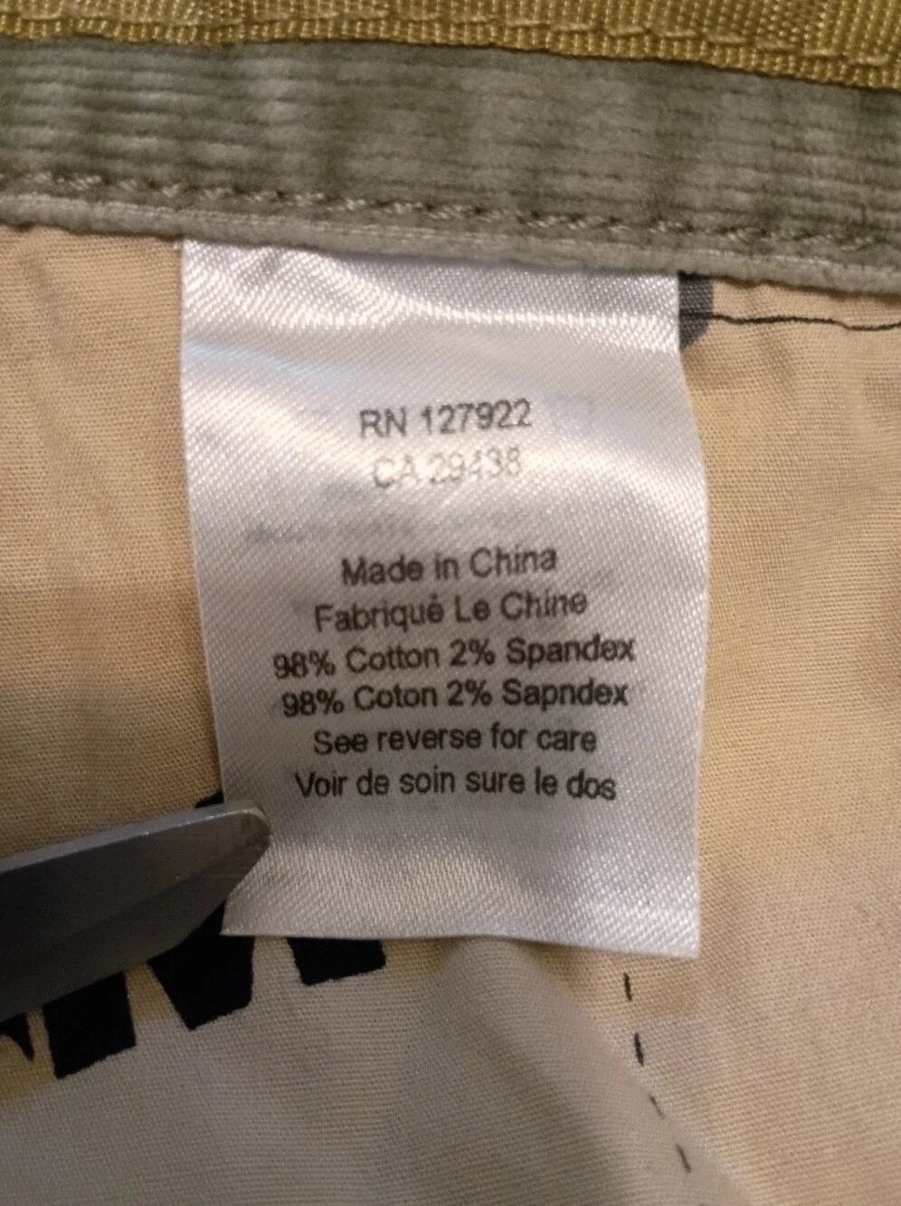 Mountain Khakis Men's Olive Chinos - Corduroy Five-Pocket Sz 32/32